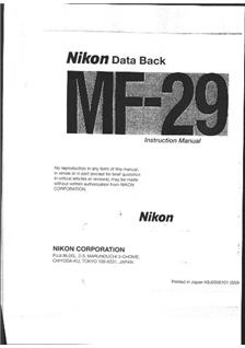 Nikon MF 29 manual. Camera Instructions.